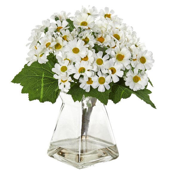 Daisy Artificial Arrangement in Vase Set of 2 - SKU #1879-S2 - 5